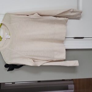 Athleta Long Sleeve Raglan Cropped Oversized Tee - Cream - XS